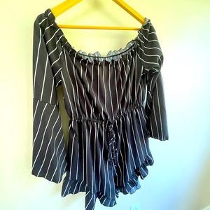 NWOT SHEIN off the shoulder romper, size large